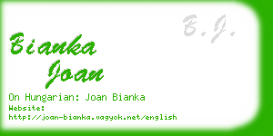 bianka joan business card